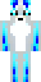 a snow fox spirit in white fur with blue markings