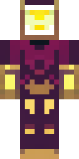 a nether hunter in crimson hide with glowing gold trim