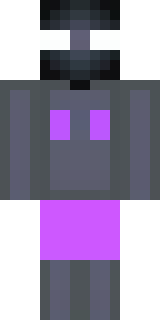 an enderman-inspired figure, tall and black with purple eyes