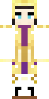 a young king in an ermine-trimmed purple cloak and gold crown