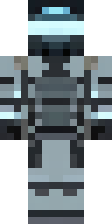 a chrome-armed enforcer in dark tactical gear with red optics