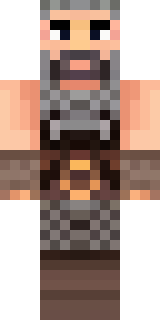 a viking warrior in fur and iron with a braided beard