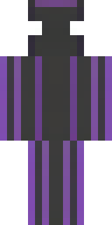 an enderman-inspired figure, tall and black with purple eyes