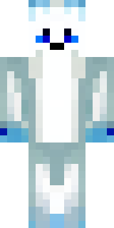 a snow fox spirit in white fur with blue markings