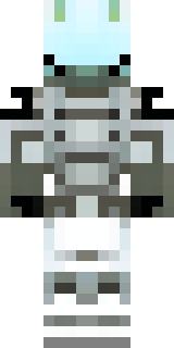 a mecha pilot in a white flight suit with a segmented helmet