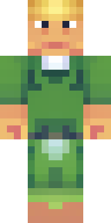 a farmer villager in a straw hat with a green apron