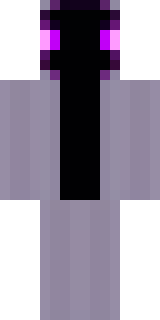 an enderman-inspired figure, tall and black with purple eyes