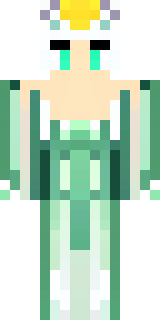 a queen in a flowing emerald gown with a silver tiara