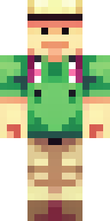 a farmer villager in a straw hat with a green apron