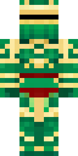 a jade samurai in green and gold ceremonial armor