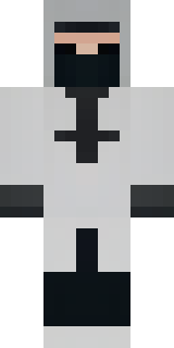a white-clad ninja with silver throwing stars and a hood