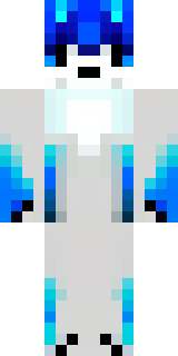 a snow fox spirit in white fur with blue markings