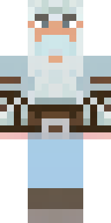 a frost viking in white furs and a horned helm