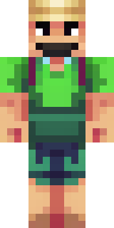 a farmer villager in a straw hat with a green apron