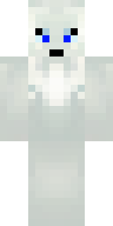 a snow fox spirit in white fur with blue markings