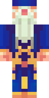 an old wizard in a starry midnight-blue robe and pointed hat