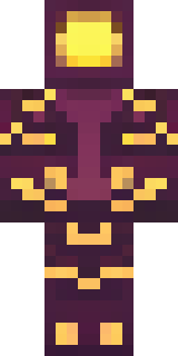 a nether hunter in crimson hide with glowing gold trim