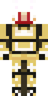 a piglin brute in gold armor with a snout and tusks