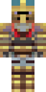 a gladiator in bronze arm guards and a red-plumed helmet