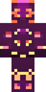 a nether hunter in crimson hide with glowing gold trim