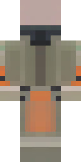 a battle-worn pilot in orange plating with scorch marks