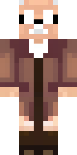 a friendly villager librarian in brown robes with glasses