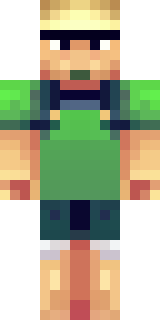 a farmer villager in a straw hat with a green apron