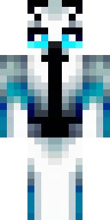 a snow fox spirit in white fur with blue markings