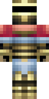 a gladiator in bronze arm guards and a red-plumed helmet