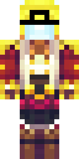 a golden pirate with an eyepatch and a parrot on the shoulder