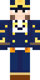 an airship captain in a navy coat with copper gadgets