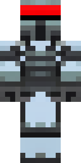 a chrome-armed enforcer in dark tactical gear with red optics