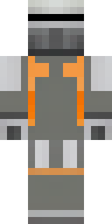 a battle-worn pilot in orange plating with scorch marks