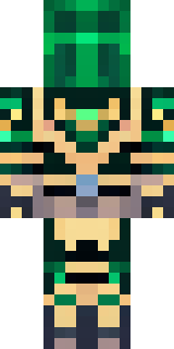 a knight in emerald armor holding a torch