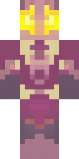 a nether hunter in crimson hide with glowing gold trim