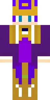 a young king in an ermine-trimmed purple cloak and gold crown