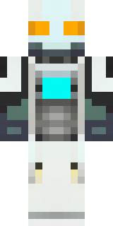 a mecha pilot in a white flight suit with a segmented helmet