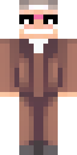 a friendly villager librarian in brown robes with glasses