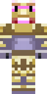 a piglin brute in gold armor with a snout and tusks
