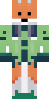 an anthropomorphic fox in a green explorer jacket