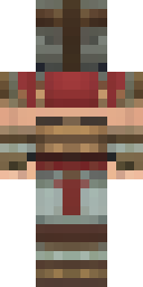 a gladiator in bronze arm guards and a red-plumed helmet
