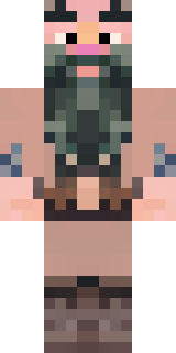 a viking warrior in fur and iron with a braided beard