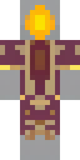 a nether hunter in crimson hide with glowing gold trim