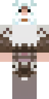 a frost viking in white furs and a horned helm