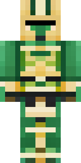 a jade samurai in green and gold ceremonial armor