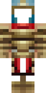 a gladiator in bronze arm guards and a red-plumed helmet