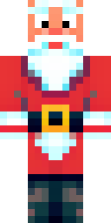 a jolly Santa in a red suit with a white beard and sack