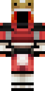 a samurai in red lacquered armor with a horned helmet