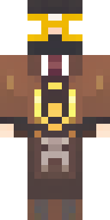 a steampunk inventor in a brown leather coat and brass goggles