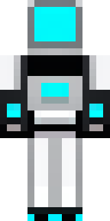 a sleek white service robot with a single cyan sensor